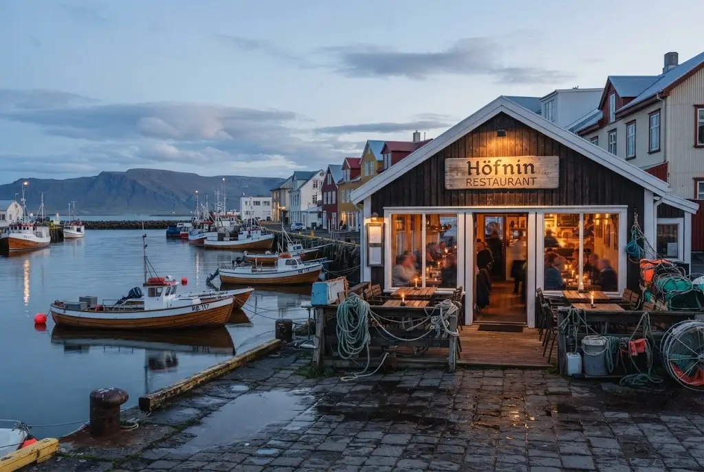 Höfnin Restaurant Reykjavik overlooking the Old Harbour in Iceland